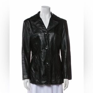 Maxima Elegant Black Leather Jacket size medium